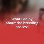 What I enjoy about the breeding process